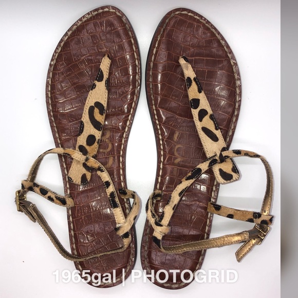 Sold!Sam Edelman Gigi Leopard-Print Calf Hair Sand - Picture 2 of 14